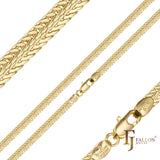 Correntes com elos Foxtail folheadas a ouro 14K, ouro rosa, dois tons
