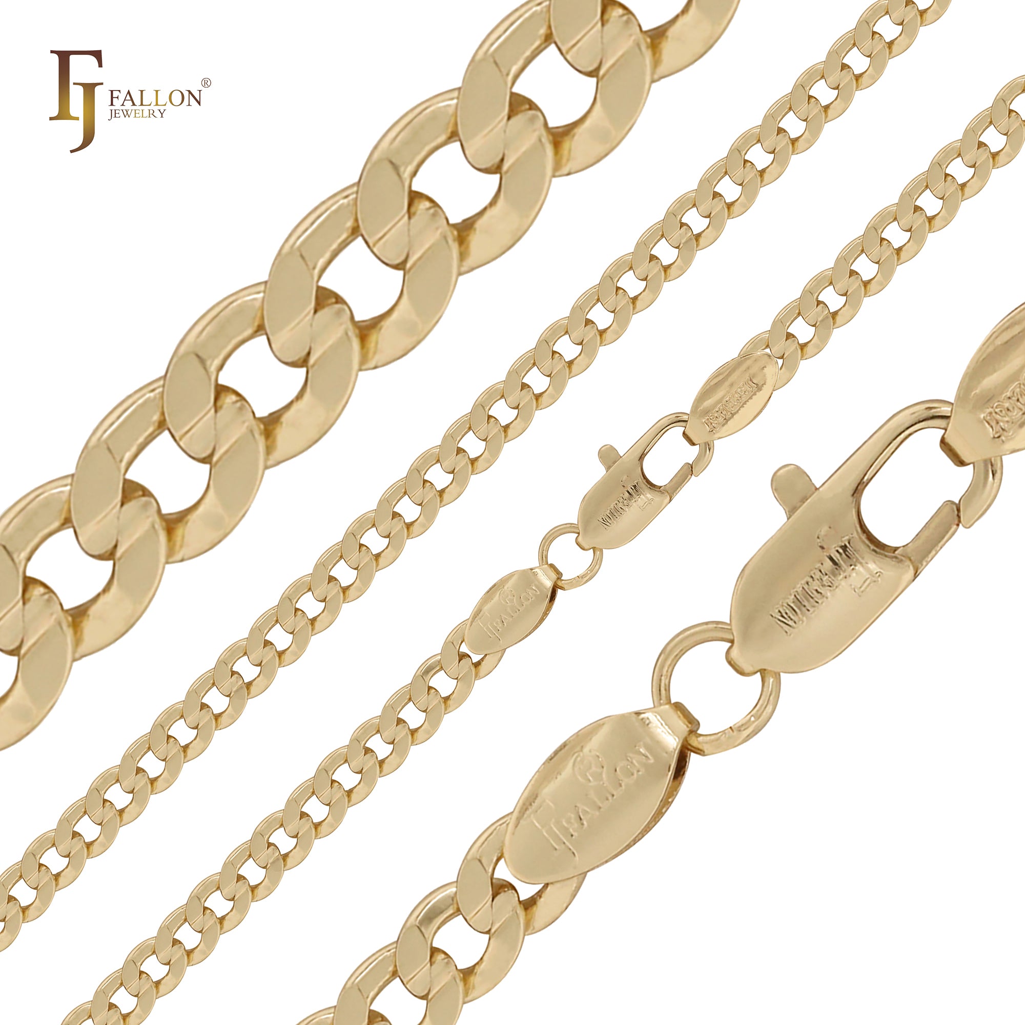 Barra central com ranhuras em ouro 14K, ouro rosa, corrente bicolor