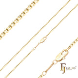 Cadenas de eslabones Thin Box enchapadas en Oro 14K, oro rosa, oro blanco