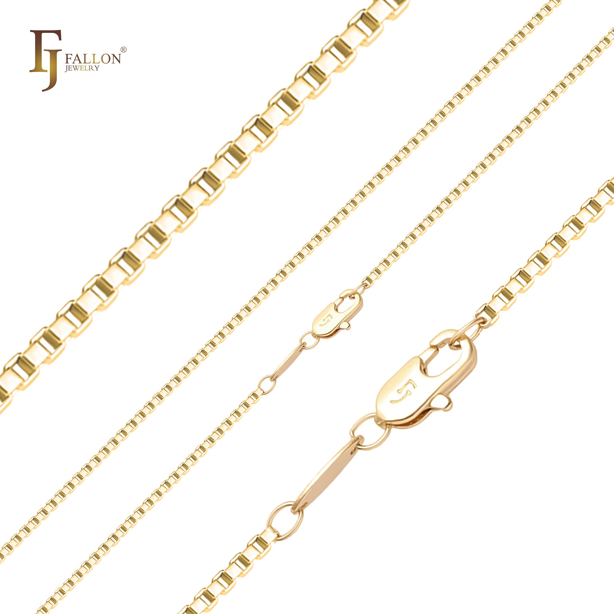 🔥 Thin Box link chains plated in 14K Gold, Rose Gold, White Gold