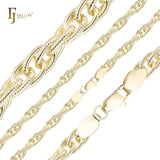 Hammered rolo 14K Gold Rope Chain