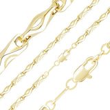 Rhombus textured Long Candy link 14K Gold, Rose Gold Fancy Link ChaiRhon