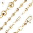 Cadenas de eslabones Beads enchapadas en Oro Blanco, Oro 14K, tricolor