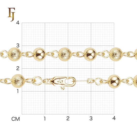 Cadenas de eslabones Beads enchapadas en Oro Blanco, Oro 14K, tricolor