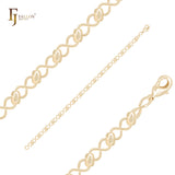 Unendlichkeit Draht Schnalle Perlen Link 14K Gold Armbänder Ketten
