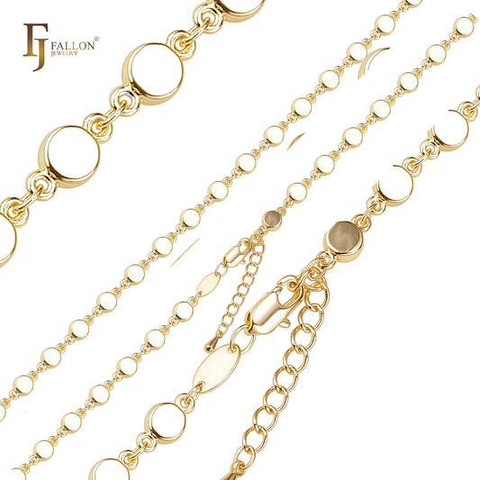 Rounded Drum fancy link 14K Gold Chains