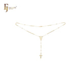 Italian Virgin of Guadalupe Catholic Rosary Necklace (Filigree Lantern Beads) plated in 14K Gold two tone