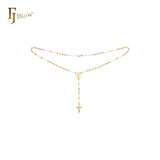 Italian Virgin of Guadalupe Catholic Rosary Necklace (Filigree Lantern Beads) plated in 14K Gold two tone