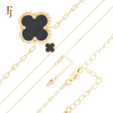 Браслеты или цепочки в форме скрепок из розового золота белого или черного клевера