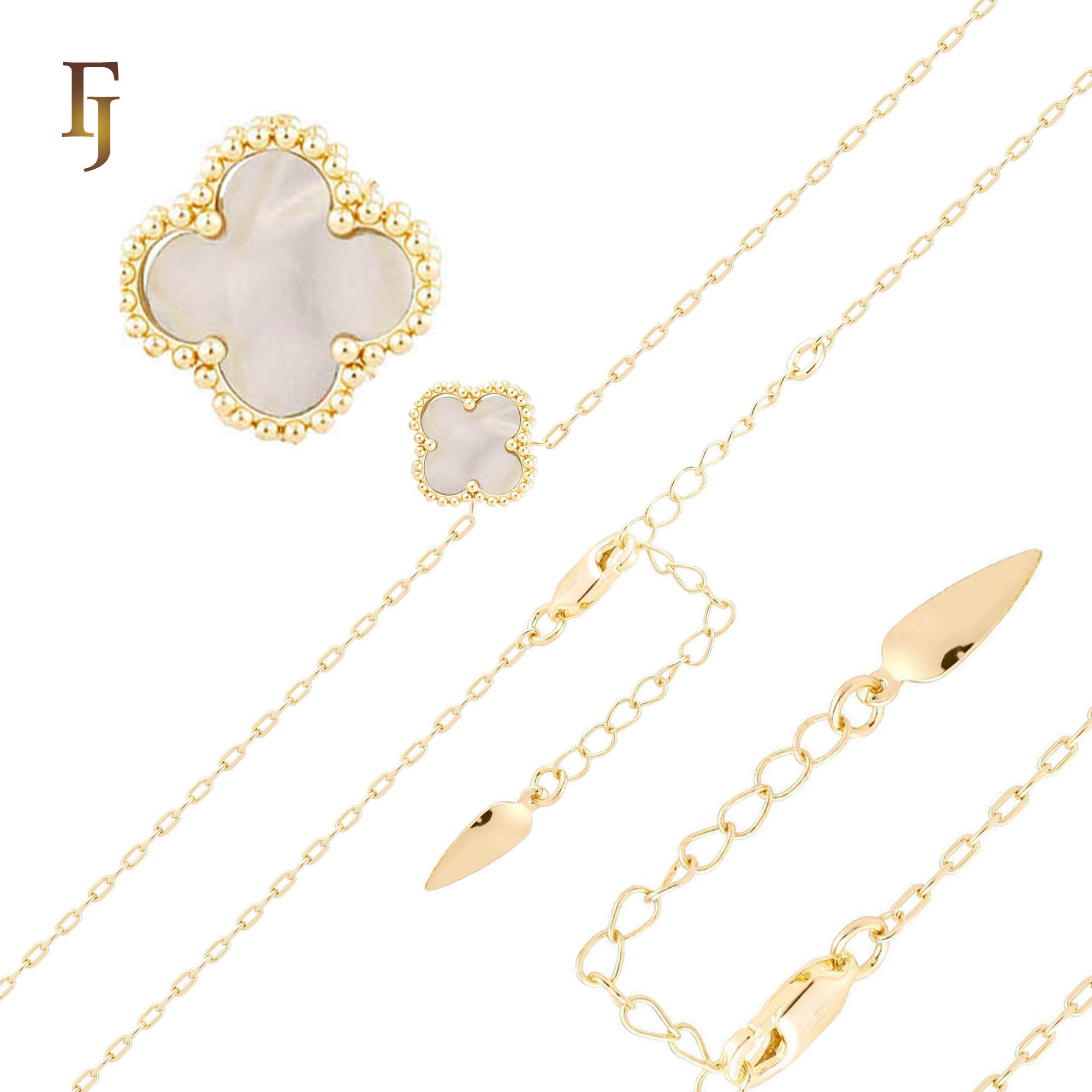 Браслеты или цепочки в форме скрепок из розового золота белого или черного клевера