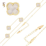 Classic Clover Beaded Four 4 Pieces Necklaces Chain