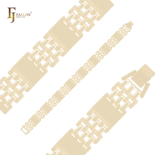 Breites Mesh-Uhrenarmband-Glied 14K Gold Armbänder