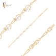 Pulseras de oro de 14 quilates con eslabones triangulares y circonitas blancas de doble marquesa