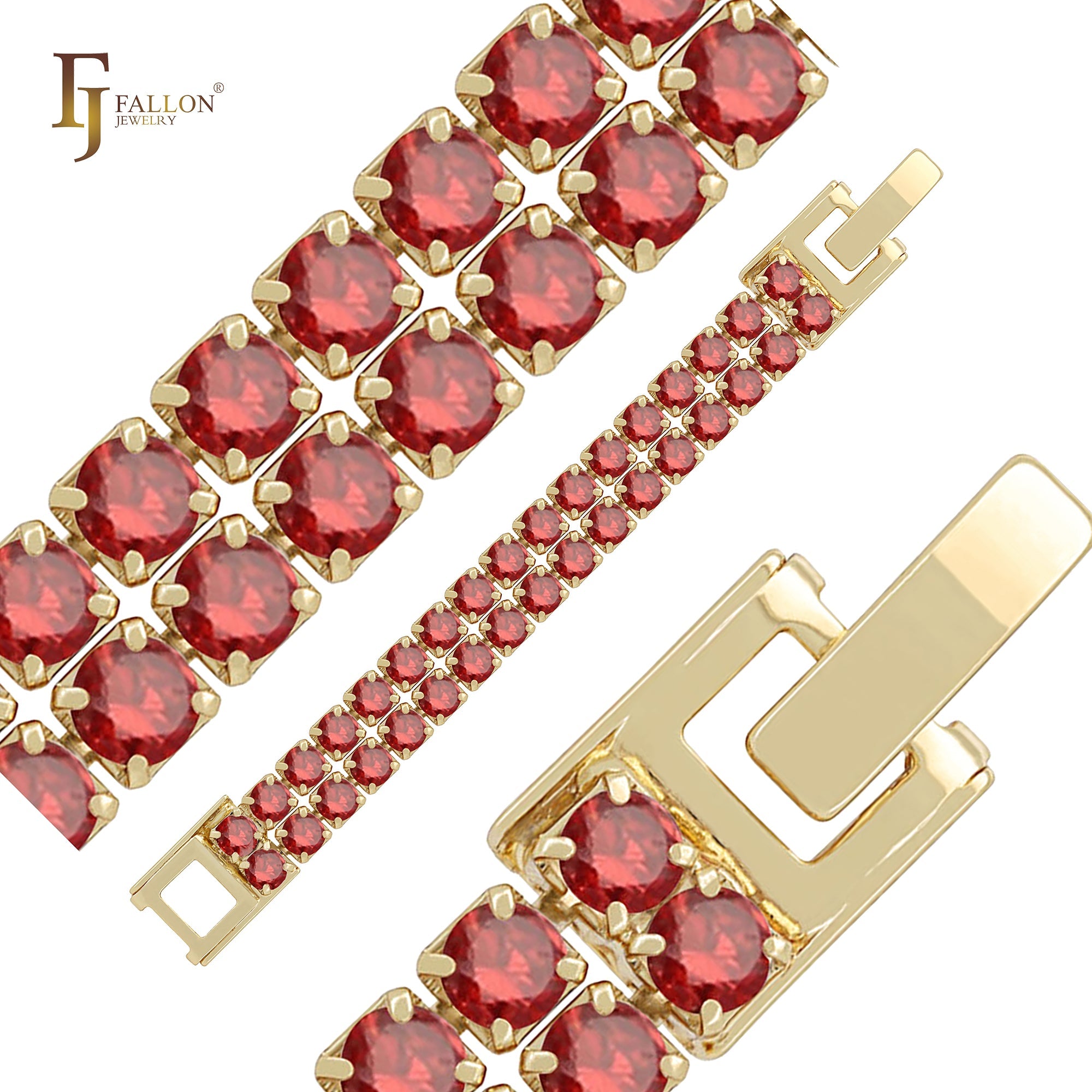Pulseras de oro rosa y oro de 14 quilates con circonitas cúbicas