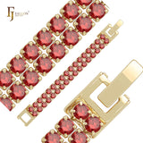 Pulseras de oro rosa y oro de 14 quilates con circonitas cúbicas