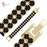 Pulseras de oro rosa y oro de 14 quilates con circonitas cúbicas