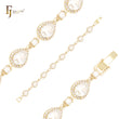 パチョッティの涙 14K ゴールド クラスター ホワイト CZ ハロー ブレスレット