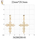 Orthodox Cross Pendant Collection – Religious Gold-Plated Charms with CZ Stones for Faith & Gifts