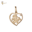 Cupid baby angel Rose Gold, two tone pendant
