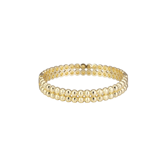 Capas de cuentas dobles Pulseras de oro rosa y oro de 14 quilates