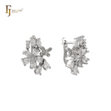 Pendientes Flora Flowers Cluster CZs Oro de 14 quilates y oro rosa