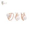 Conjunto de joyas de dos tonos en oro rosa con hojas de plata y anillos