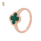 Minimalism Elegant Black or white Clover design Rose Gold  Fashion Rings