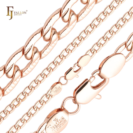 Flank tire hammered Rose Gold Curb Chain