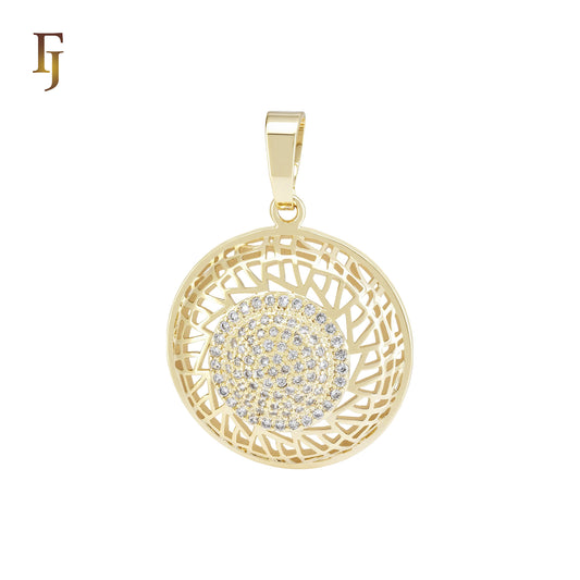 Rounded circle Filigree 14K Gold Pendant