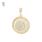 Rounded circle Filigree 14K Gold Pendant