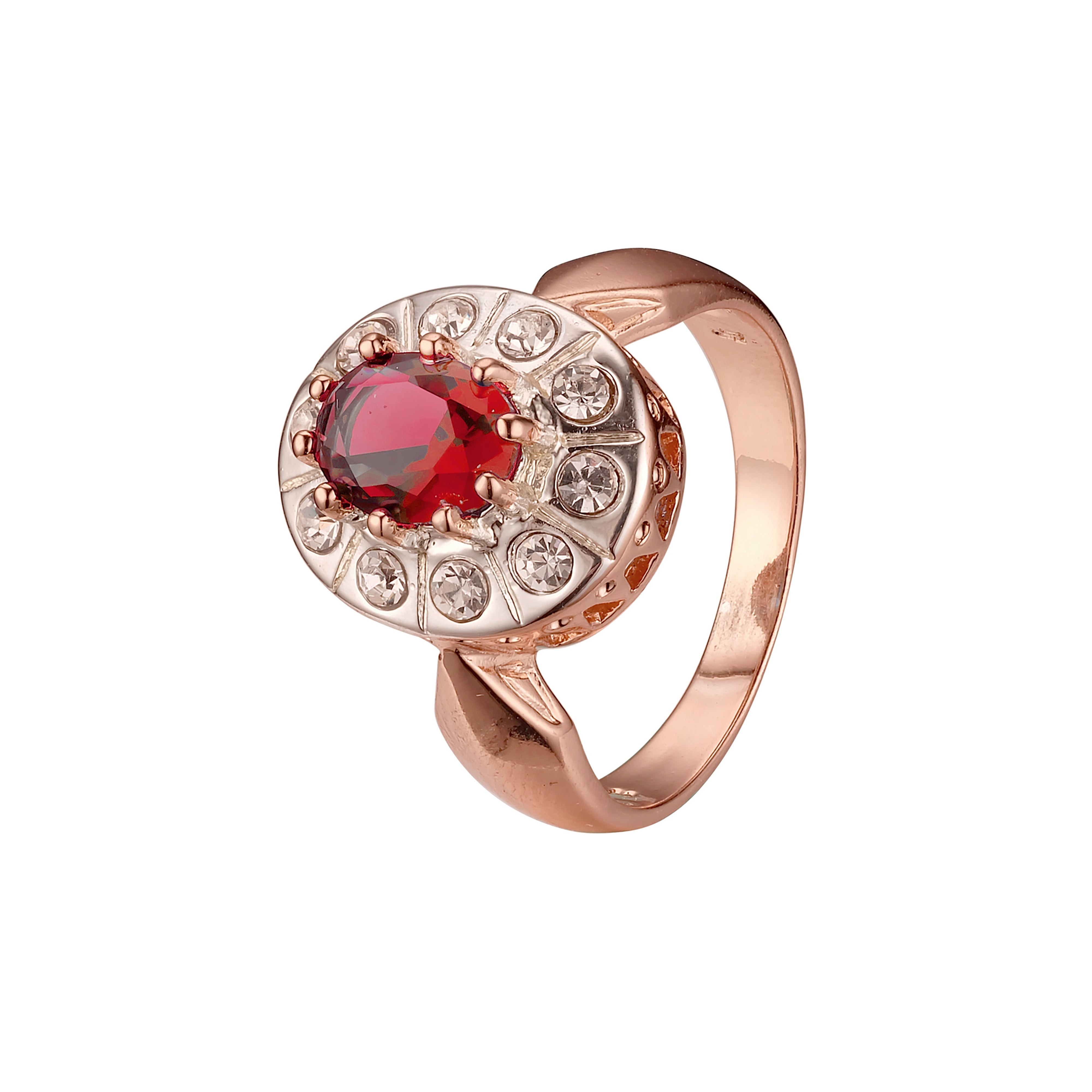 Anillos de halo de oro rosa