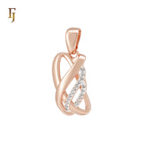 Geometric multi circles white CZs Rose Gold two tone Pendant