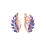 Cluster blühende Blätter CZs 14K Gold, Roségold, zweifarbige Ohrringe