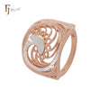 Anillos de moda anchos, grandes y ondulados de filigrana en oro rosa de dos tonos
