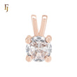 Solitaire white CZ Rose Gold 6mm Pendant