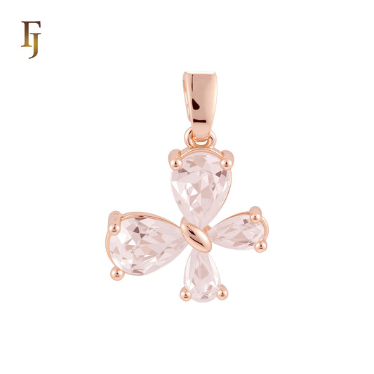 Know of white CZs Butterfly 14K Gold, Rose Gold Pendant