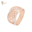 Miles de cintas entrelazadas Anillos de moda de dos tonos de oro rosa