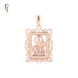 Portrait of Theotokos Hodegetria Virgin Mary Russian Orthodox Religious Rose Gold Pendant