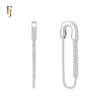 Paperclip with white CZs Rose Gold, White Gold Huggie Earrings