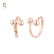 Double Rounded Beads Rose Gold Fashion Rings Open Resizable