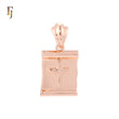 Scroll Reel of Latin Cross Rose Gold Religious Pendant