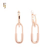 Wide pin shaped Rose Gold drop Russian Lock Earrings