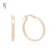 Textured Rounded Rose Gold Hoop Earrings