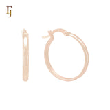 Textured Rounded Rose Gold Hoop Earrings