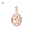 Russian Orthodox Tenderness Mother of God Virgin Mary Rose Gold Religious Pendant