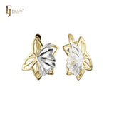 Aretes en Oro 14K, Oro Rosa, baño en dos tonos