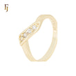 Paved white CZs CLuster 14K Gold Wedding Band Rings