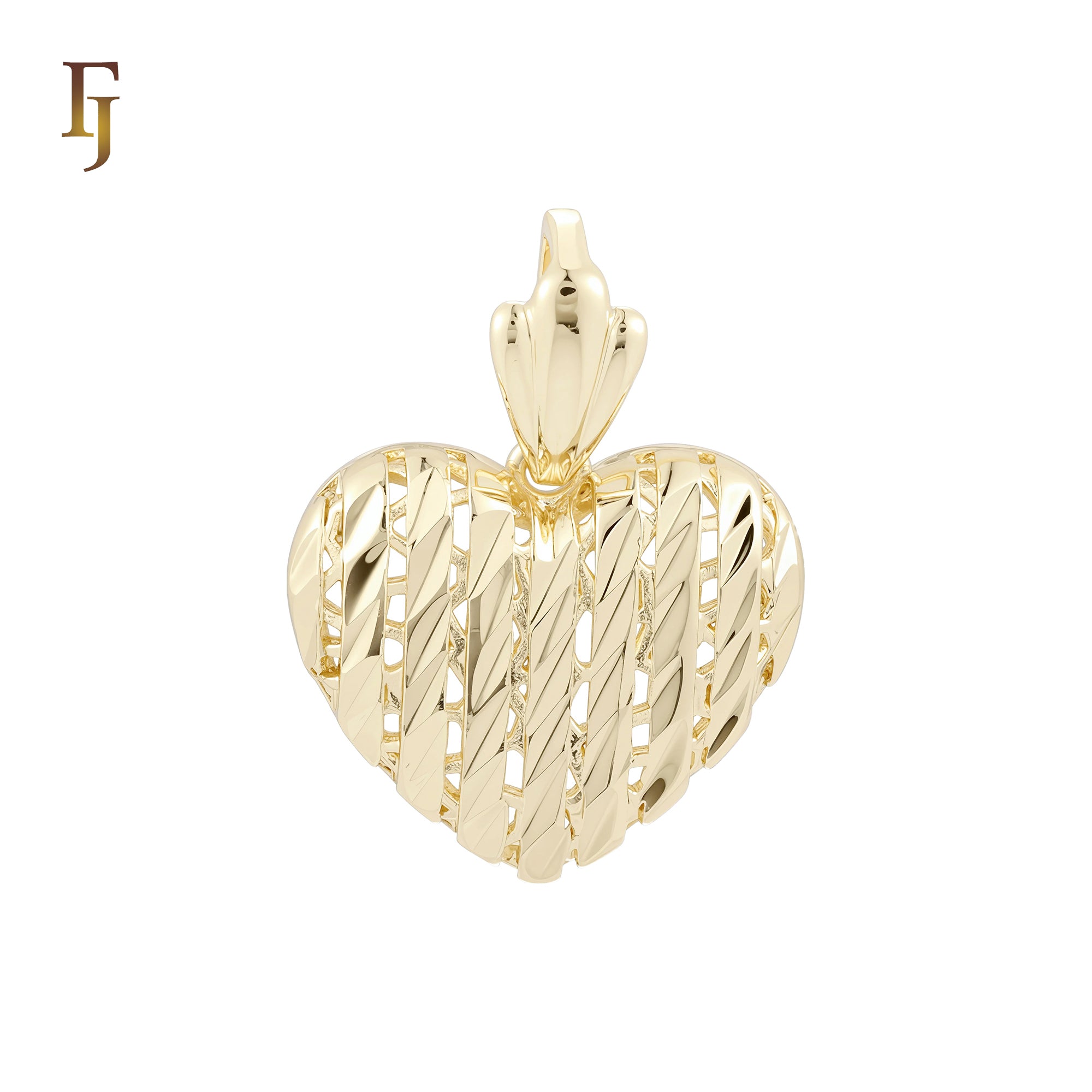 Mesh Filigree 14K Gold Heart Pendant