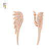 Angel Wing Russian Lock Earrings with CZ Detail | Size 11.4×37mm | FJ Jewelry