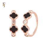 Double colorful lucky Clover 14K Gold, Rose Gold Rings